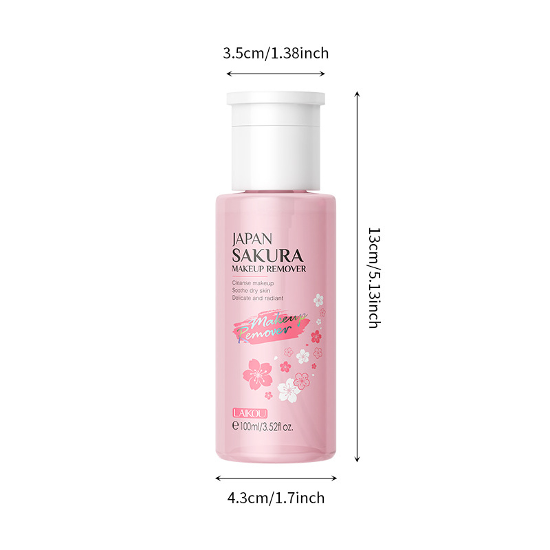 Cross-border LAIKOU Sakura Makeup Remover Water 100ml, Pore-cleaning facial makeup remover manufacturer, wholesale of skin care products Item Picture