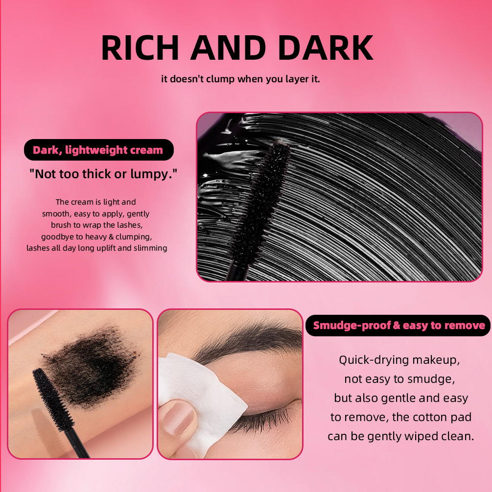 QIBEST Cross-border Mascara Waterproof, setting, non-staining, thick, curling and long eyelash base cream wholesale Specification drawing