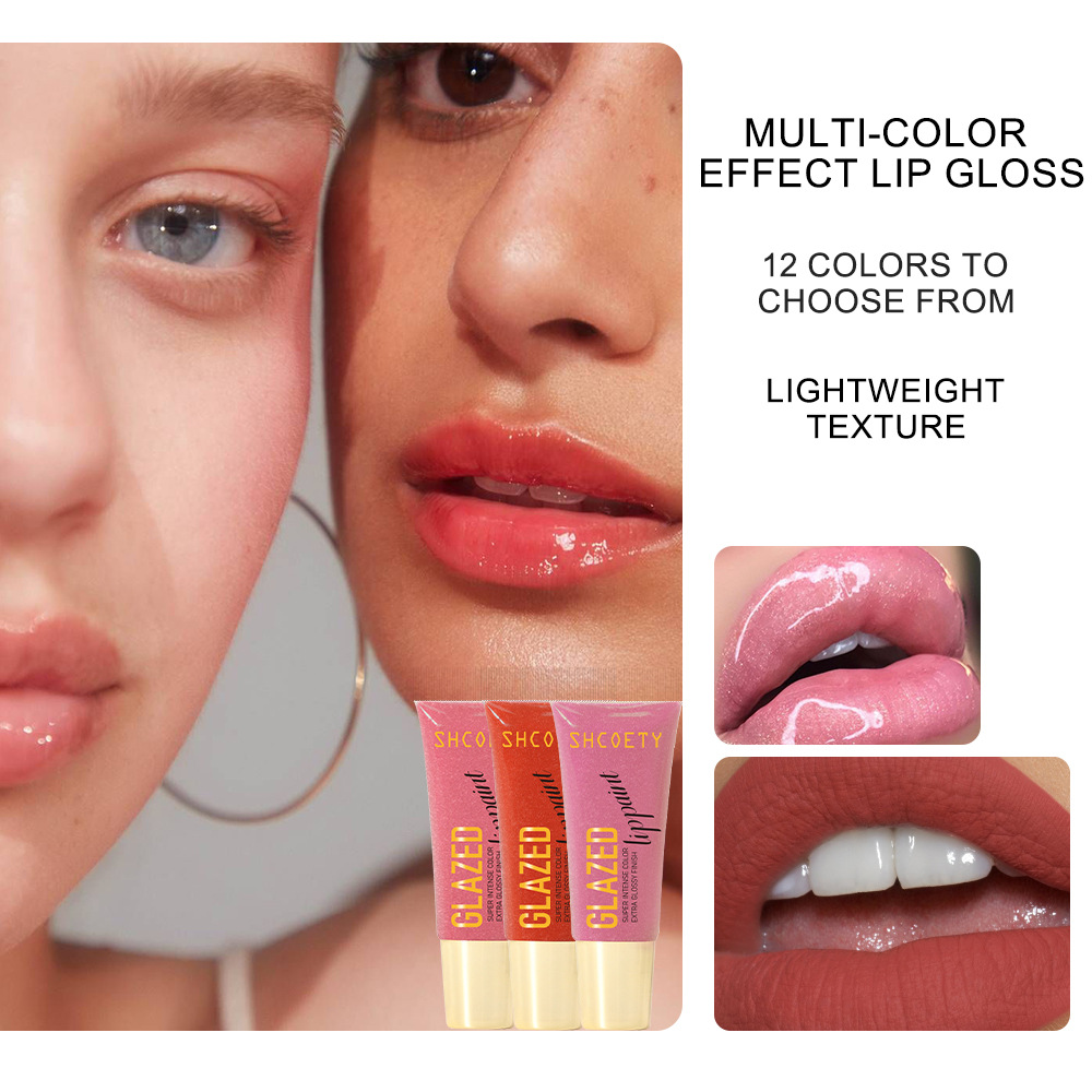 SHCOETY Hydrating Lip Gloss has a water-like texture that does not stick to the cup. It is a pouty lip brightening tube lip gloss and lip gloss that crosses borders Specification drawing