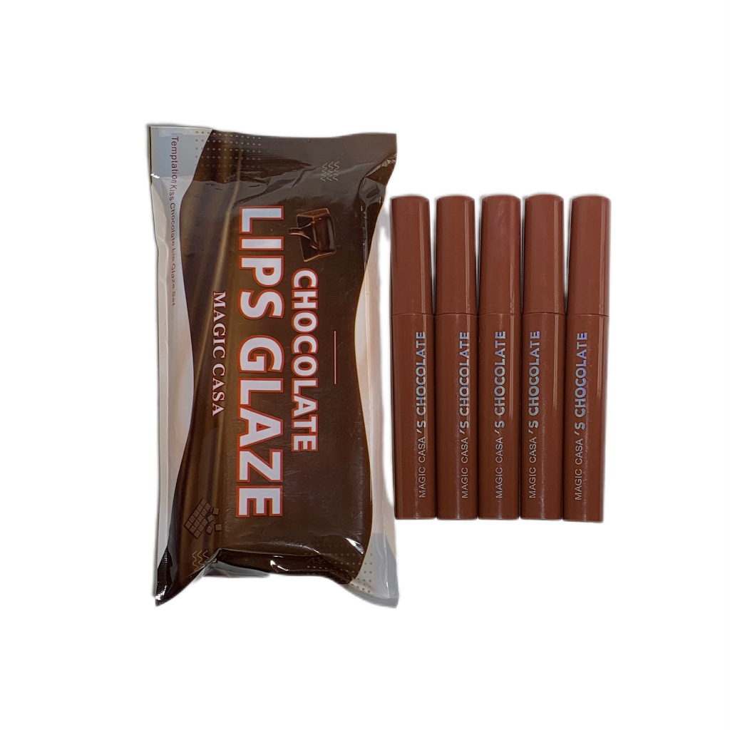 Cross-border MAGIC CASA Chocolate Five-Lip Gloss Set with matte finish Item Picture