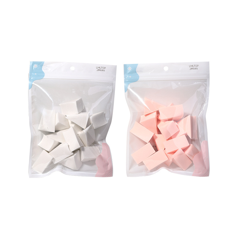 LMLTOP Triangular Powder Puff, 15 pieces, Hydrophilic, water-soaking, dry and wet dual-purpose Makeup Powder puff A80022 Item Picture