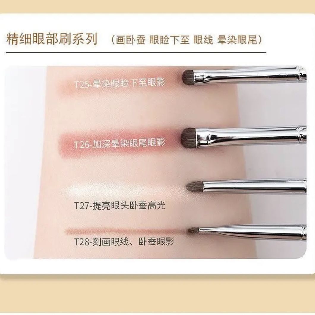 Beginner's little horsehair eyeshadow and eyeliner detail brush, fine blending makeup brush set, portable beauty tool from Cangzhou details Picture