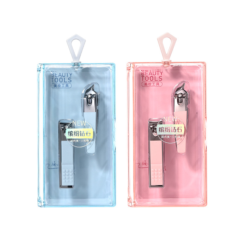 LMLTOP checkered nail clippers 2-piece set, flat and slanted nail clippers set, stainless steel nail trimming tools SY543 Item Picture