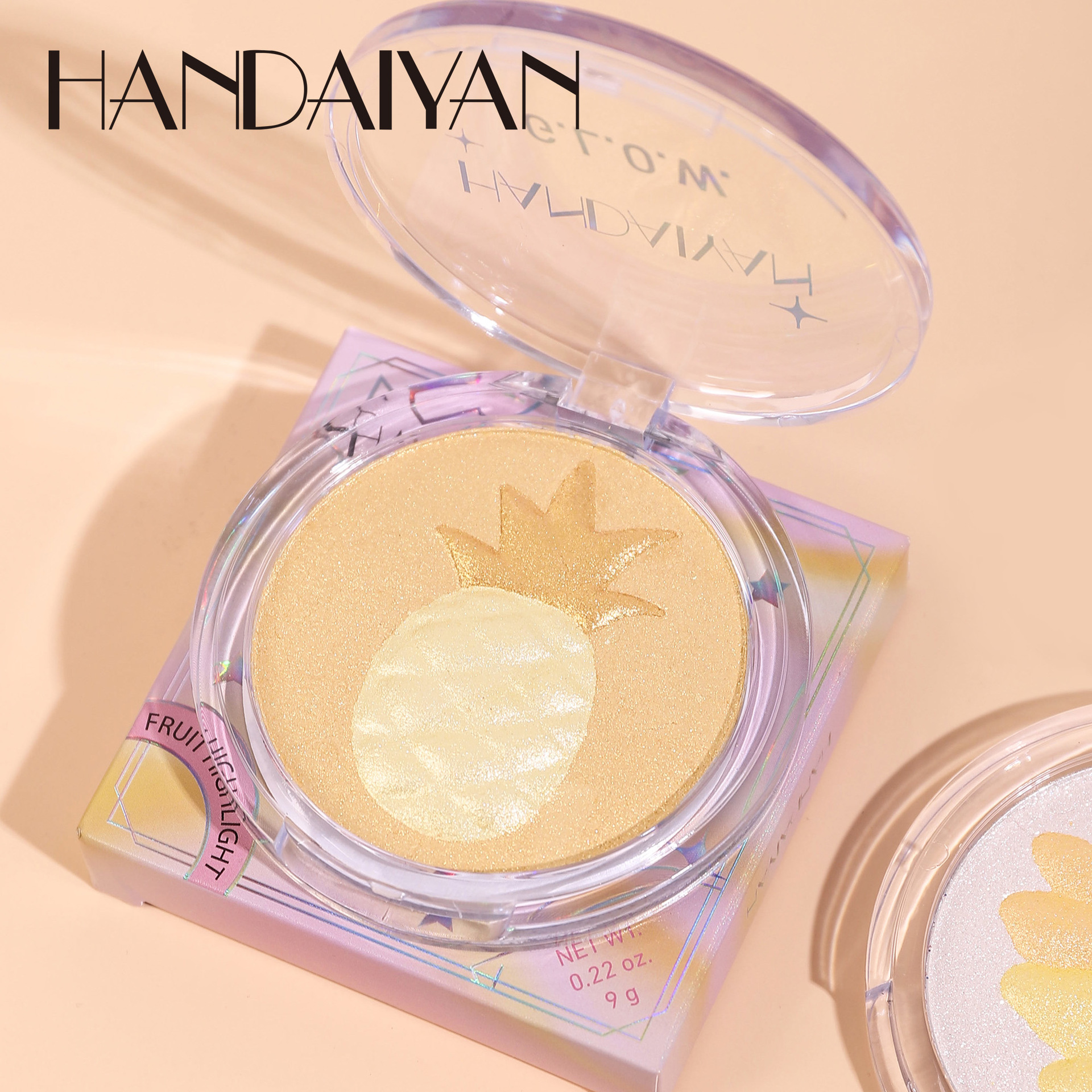 Cross-border High-gloss Powder Contouring and brightening Plate handaiyan Fruit Series Pearlescent Fine Glitter Makeup wholesale Specification drawing