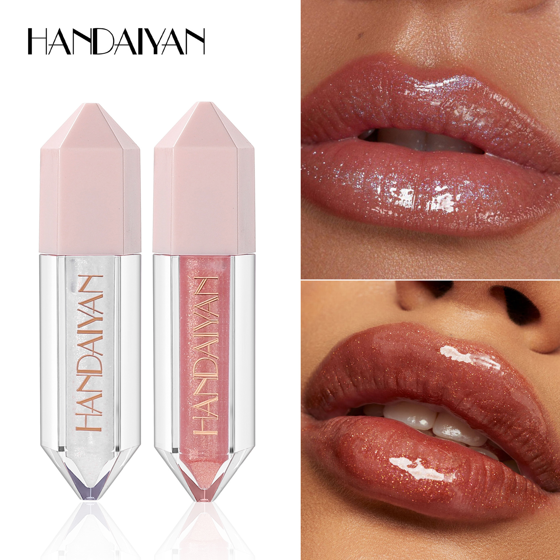 Cross-border Lip Gloss Set Matte Waterproof, Non-fading and non-sticking Cup HandAIyan 6-color matte Lip gloss set Specification drawing