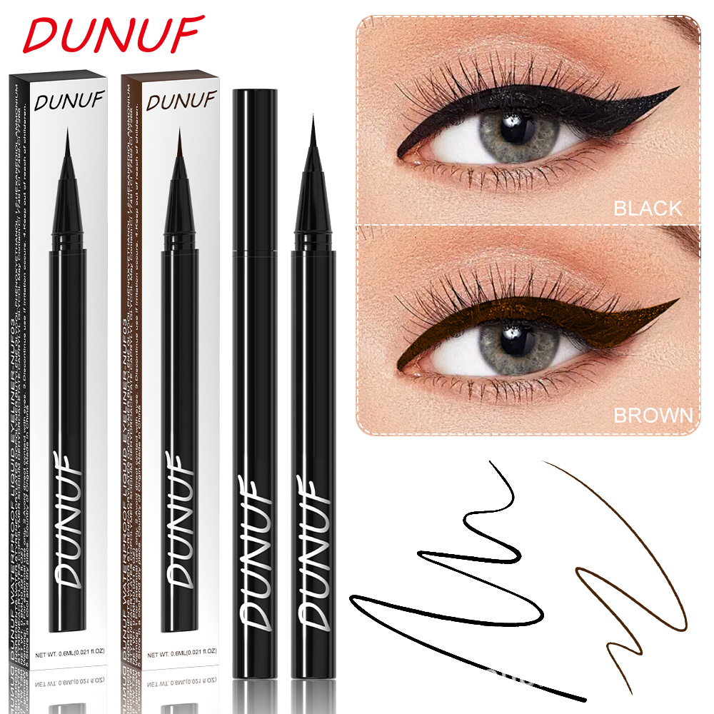 DUNUF 2-color long-lasting liquid eyeliner pen is stain-resistant, water-proof, sweat-proof and quick-drying. Please check the disclaimer Item Picture