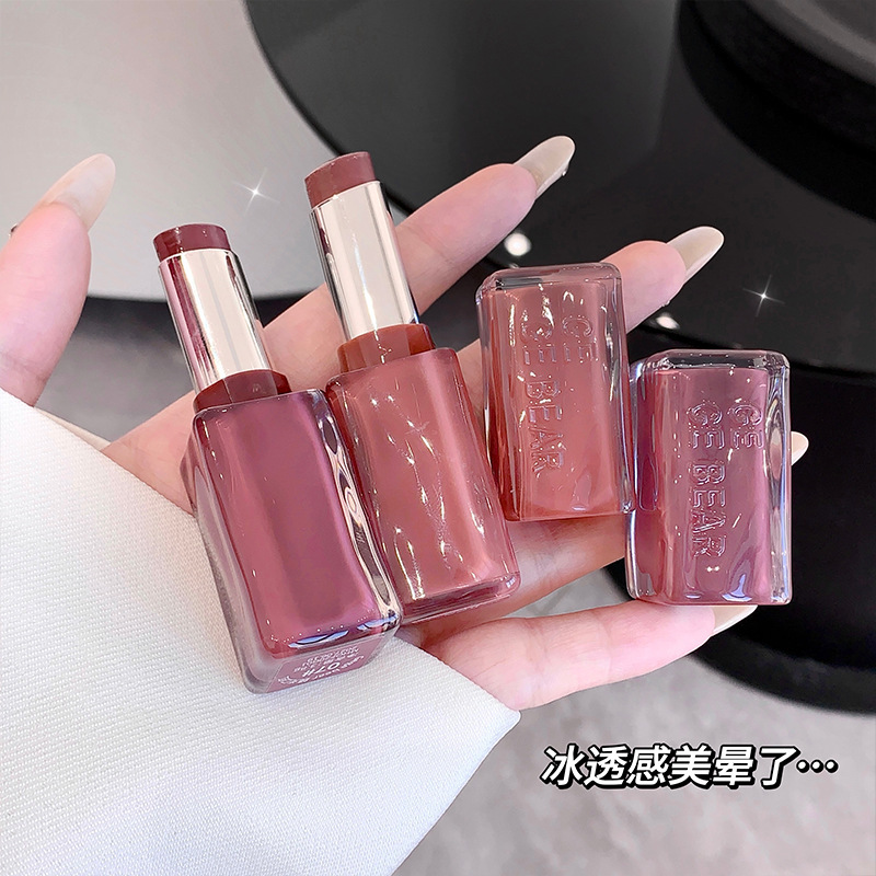 Gege bear Gogo Little Bear Mirror Light Lipstick, Water Light Glass, pouty lips not easy to lose pigment, fair complexion lipstick details Picture