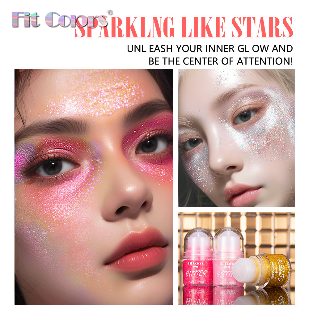 Fit Colors 8-color Ball Sequin Gel Sequin Glitter Gel Body Painting Dazzling Eyeshadow Specification drawing