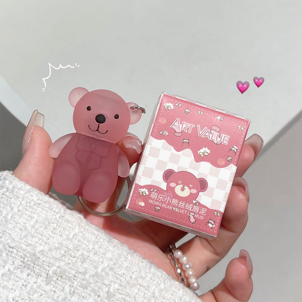 Art Value Cute Little Bear Velvet Lip Mud, soft mist, white and smooth lip glaze, low saturation color, versatile and affordable Application Scenario