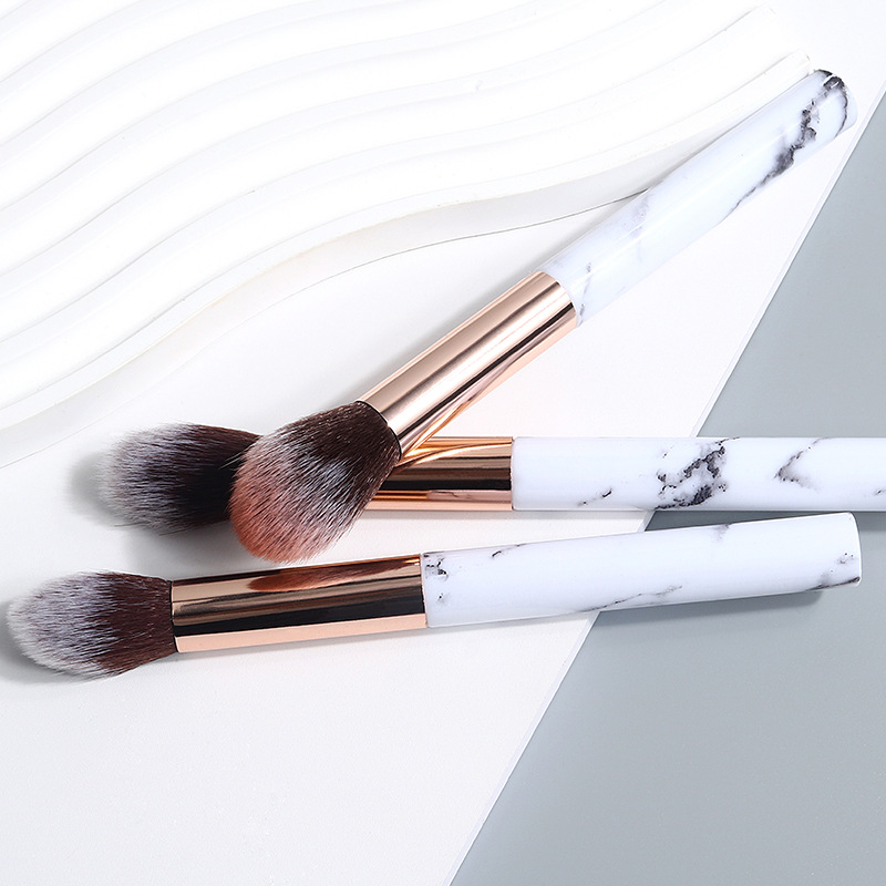 New marble makeup brush, portable blush, dotting brush, highlight, side profile, contouring, loose powder, setting brush, beauty tools Application Scenario