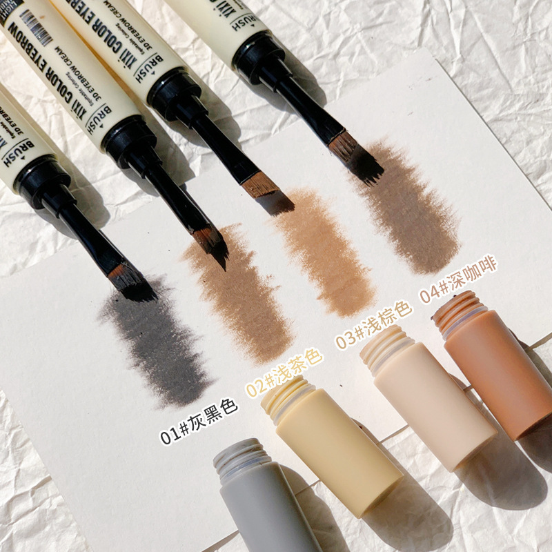 Beauty xixi Shaping and color-holding Dual-head Eyebrow Cream is natural, long-lasting, easy to apply, waterproof, does not smudge, and is smooth full figure