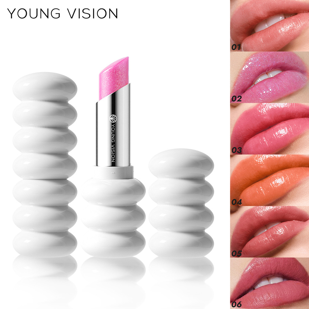 YOUNG VISION 6-color Spiral Moisturizing Lipstick with Fine Sparkling Lip Gloss details Picture
