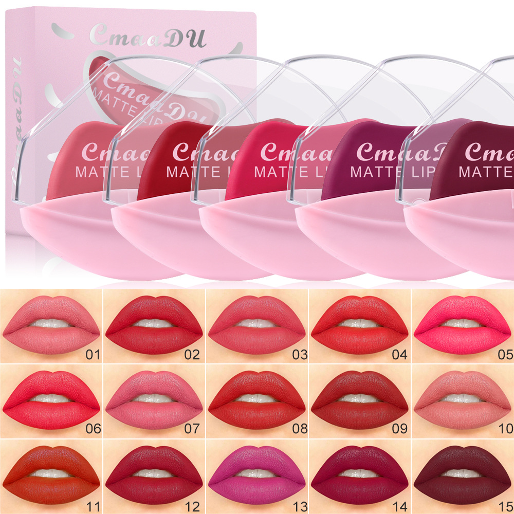 Check it out! Link Disclaimer - Exclusive for foreign trade :CmaaDu 15-color Lazy Person's Lipstick matte full figure