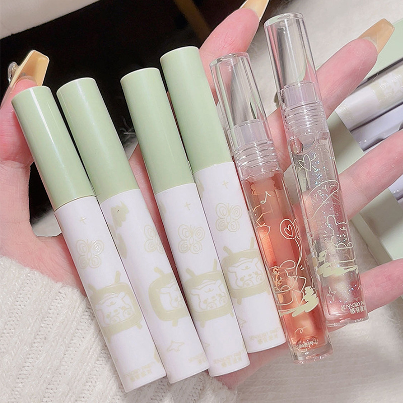 Sensory Party, Fresh and Cute rabbit Lip Gloss Set of Six pieces, matte velvet Whitening Moisturizing Lip gloss wholesale full figure