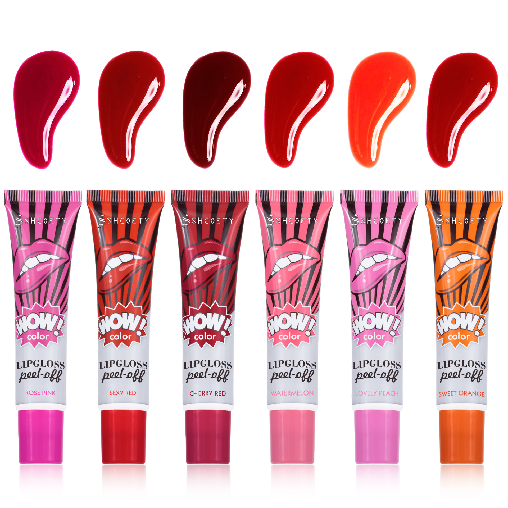 SHCOETY peel-off lipstick, Moisturizing lip mask, lip gloss, stretch, waterproof, non-fading, non-stick, Sexy lip gloss, cross-border Item Picture