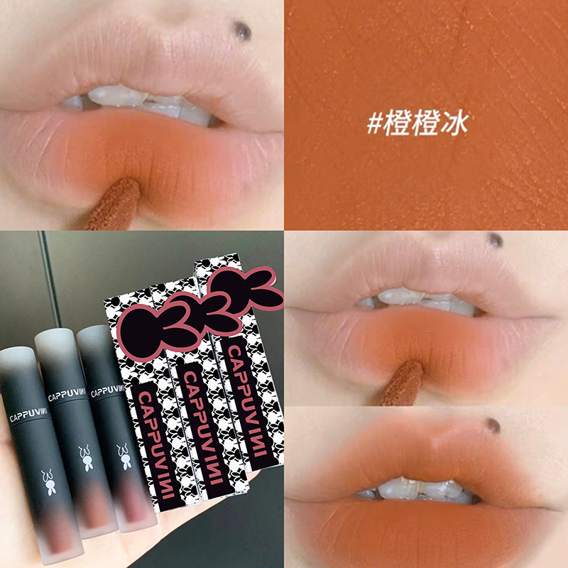 Cappuvini Inverted Macaron Lip Clay Lip Gloss Matte matte Velvet Whitening Lip Gloss Student Affordable lipstick Application Scenario