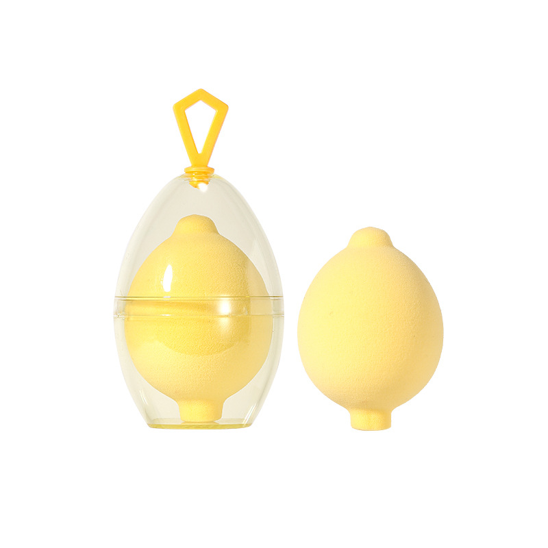 Ueno Lamella Lemon Powder Puff, single set, soaked in water, big makeup, beauty egg, eggshell storage, A80277 Item Picture