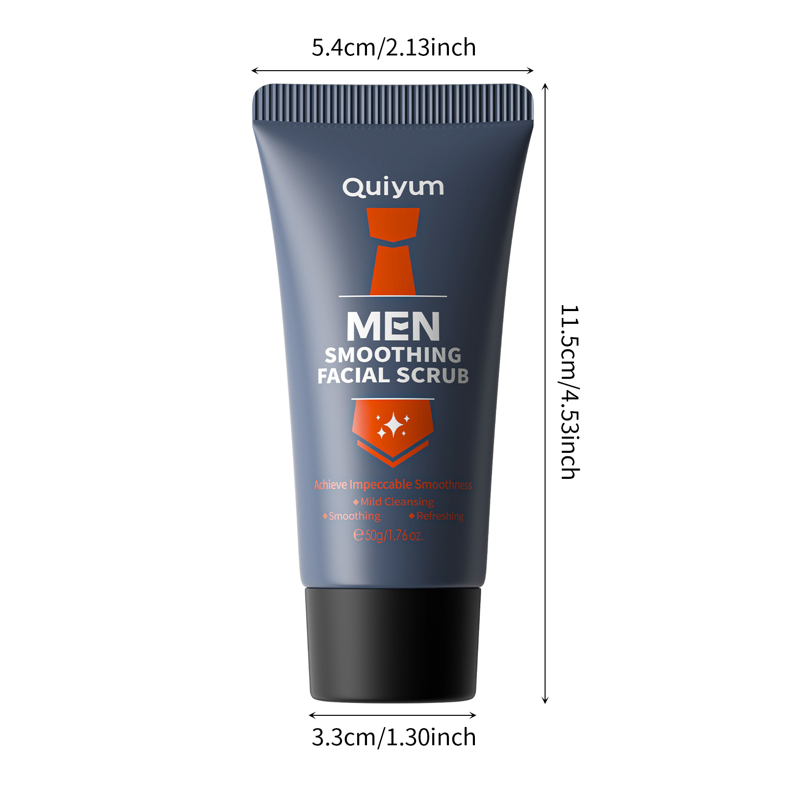 Cross-border QUIYUM Men's Smooth Facial Scrub 50g Pore-cleaning men's skin care products manufacturer consignment Item Picture