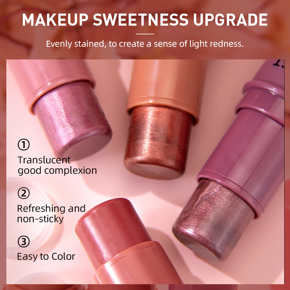 QIBEST Multi-functional Makeup Stick: Eye Eyeshadow, High Gloss, pearlescent, Slightly Sparkling, Fine Sparkling Blush, Face and Lip Makeup Specification drawing