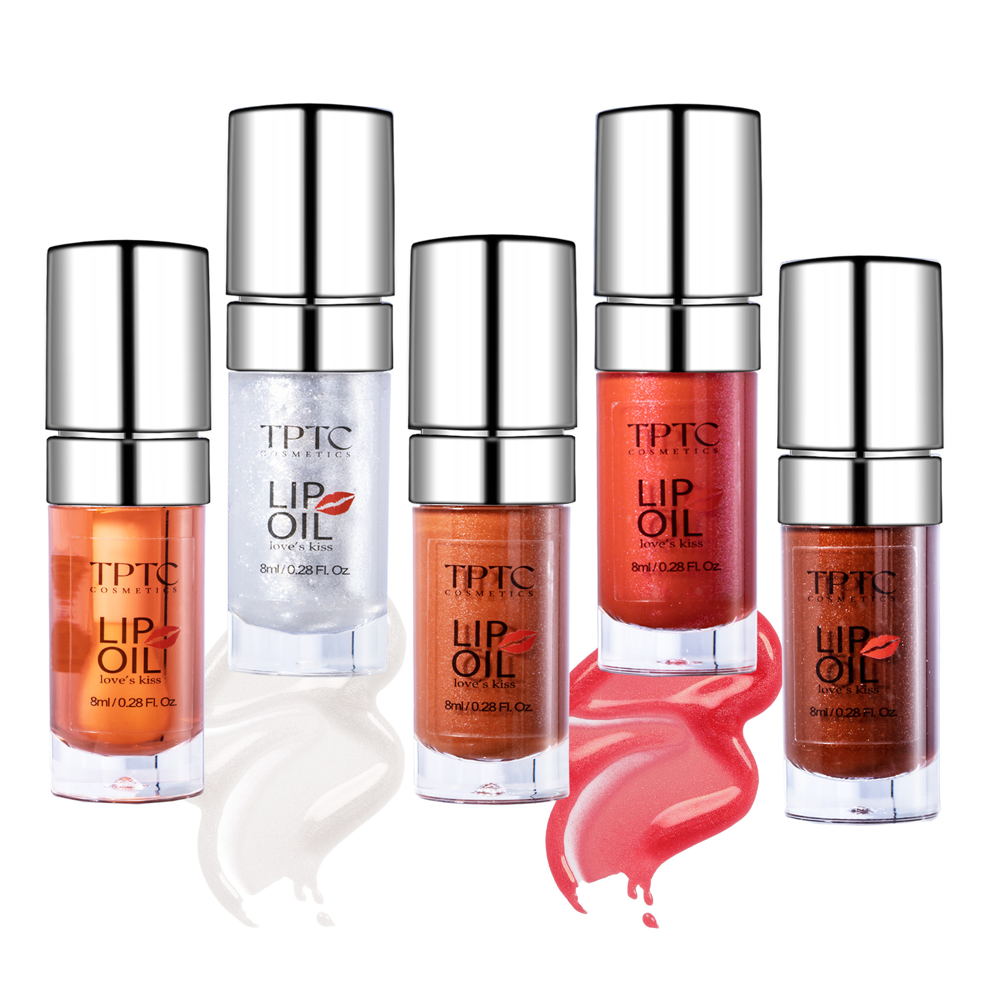 TPTC 5-color Cross-border Lip Enhancement Lip Gloss Moisturizing and Nourishing Lip Oil Glass Dudu Lip Gloss Non-stick Rim Red Lip Gloss Item Picture