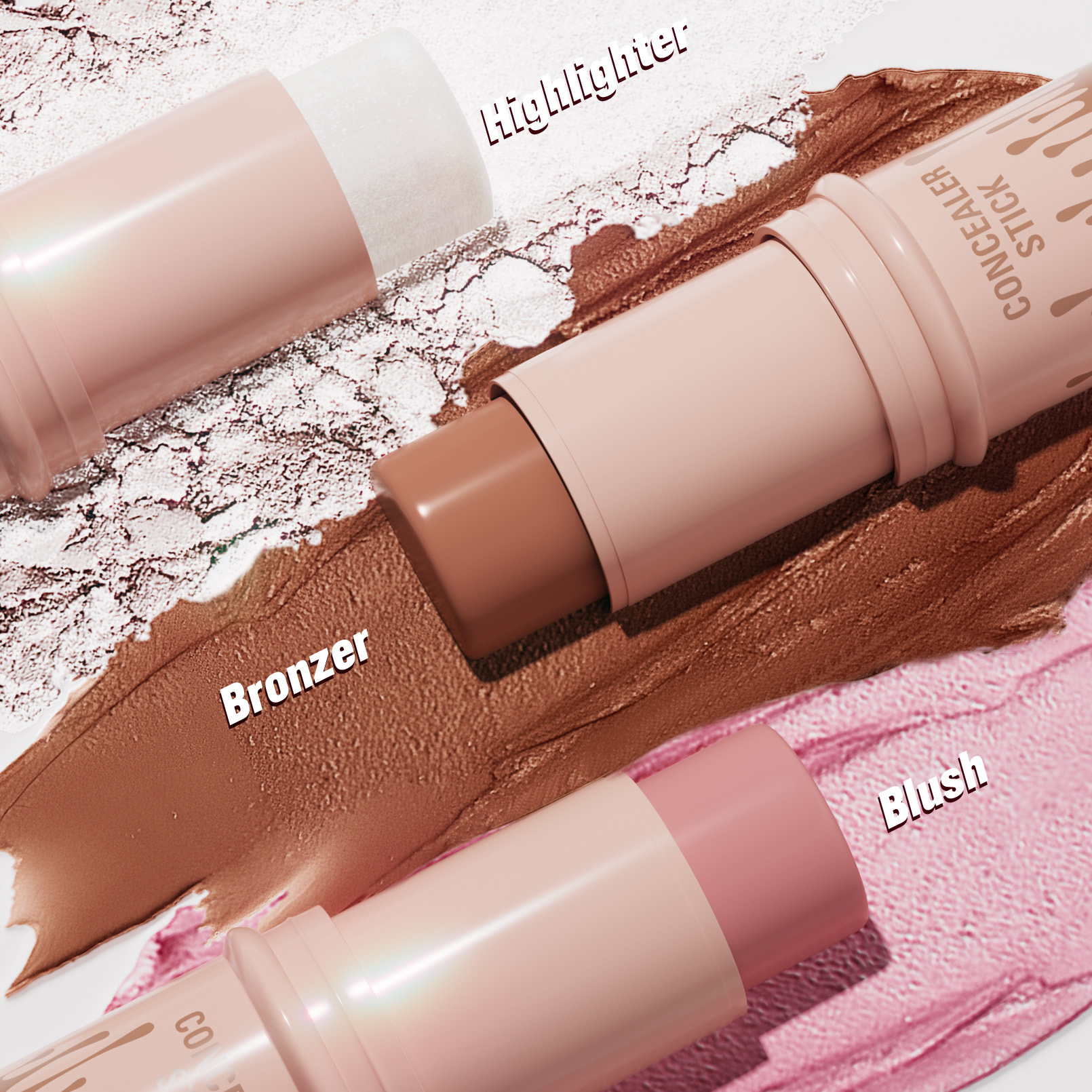 Hellokiss High-gloss Contouring Stick, Three-dimensional facial Contour Enhancement, Blush, Multi-functional Makeup Stick Bronzer details Picture