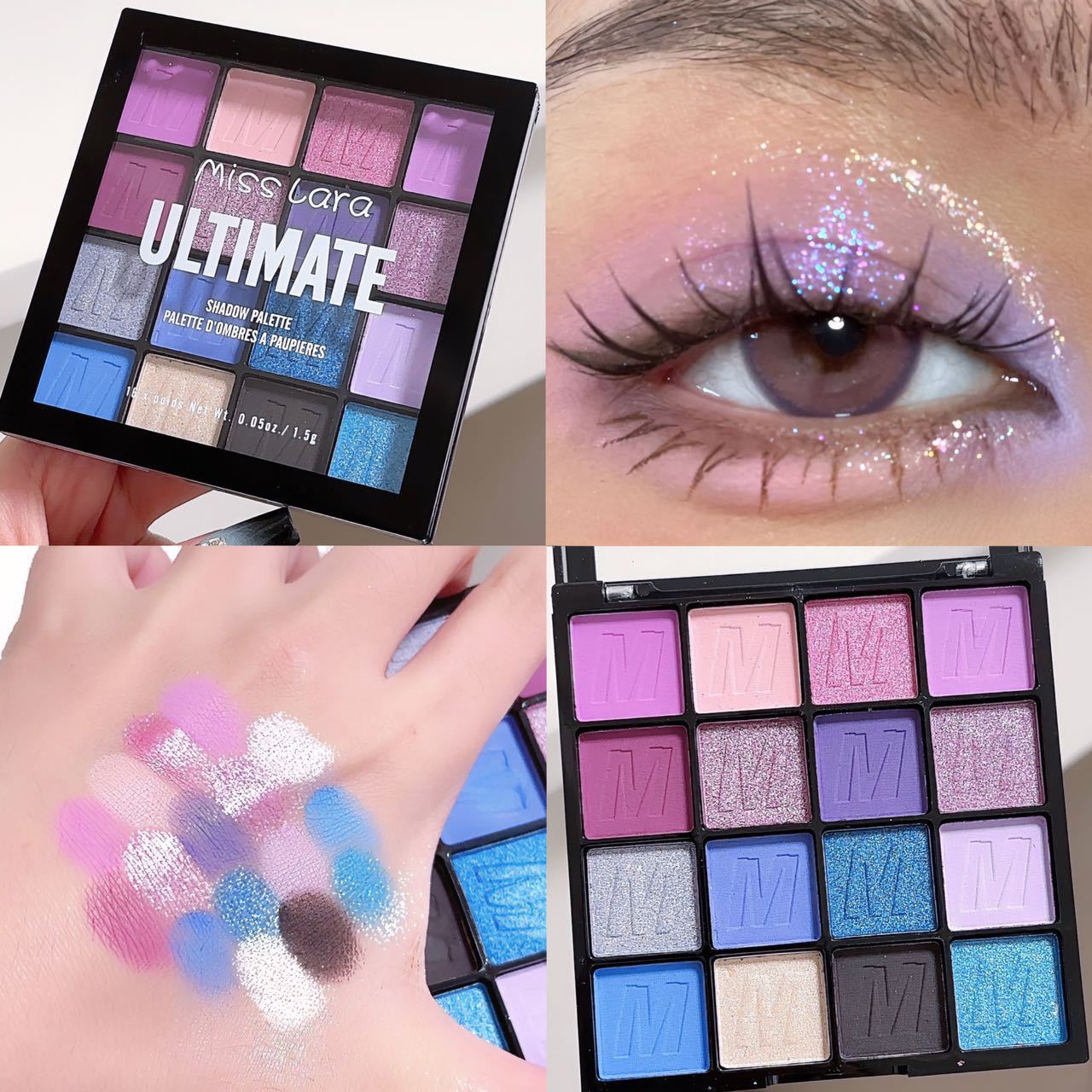 Miss lara's Dazzling 16-color eyeshadow palette features pearlescent, matte, fine glitter, student stage makeup, and cross-border makeup Application Scenario