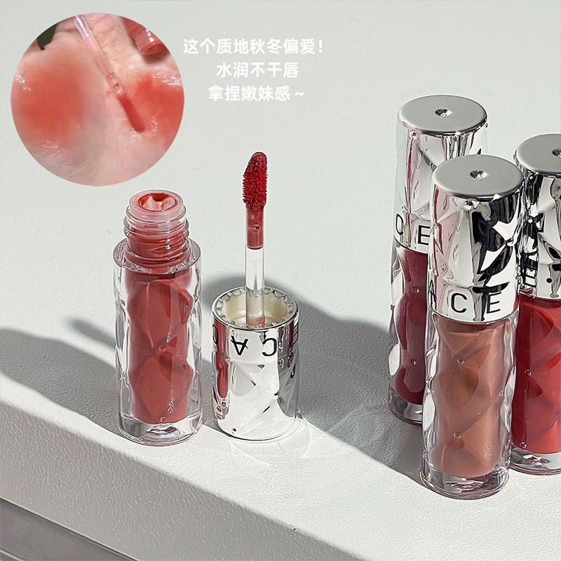 CACE's new silver lens lip gloss, silver tube water ripple lip paste, 6-color student affordable, instant measurement style wholesale details Picture