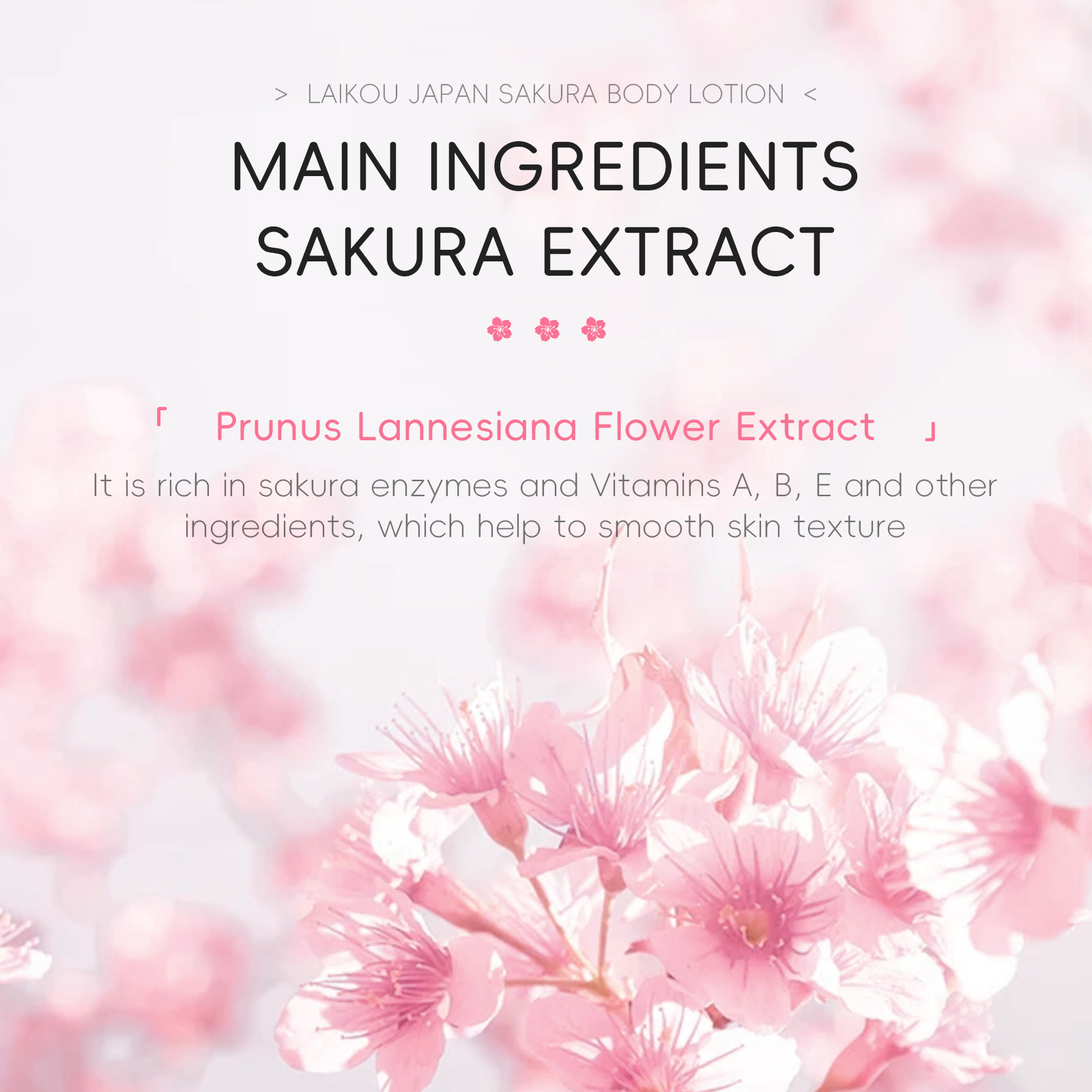 LAIKOU Cherry Blossom Body Lotion 80g Moisturizing, Lingering Fragrance, Hydrating and Moisturizing Skin Lotion in stock from the manufacturer details Picture