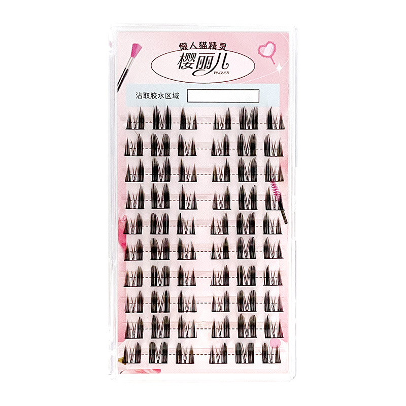 Cherry Blossom Wildcat false eyelashes, natural and pure female, cat fairy, single cluster thick Barbie imitation devil eyelashes Item Picture