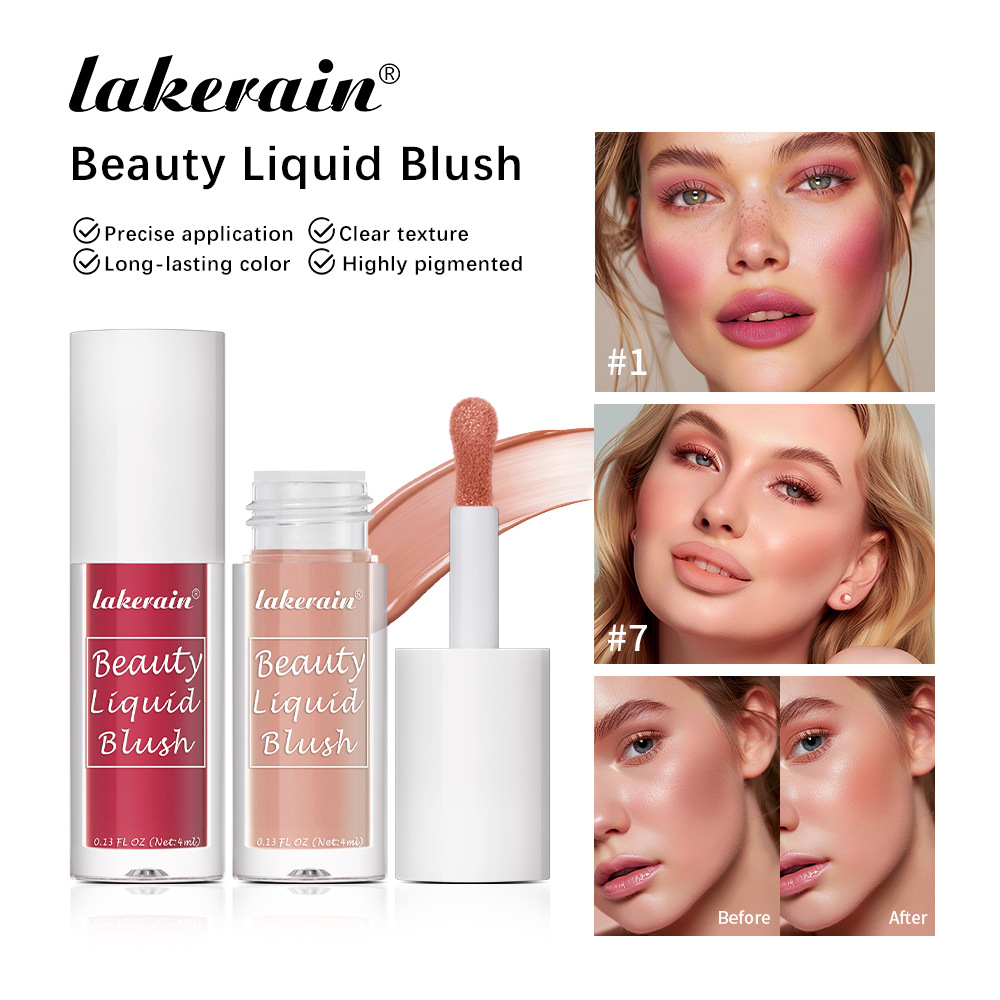 Lakerain Nine-color Liquid Blush is a natural, dazzling, long-lasting matte, smooth and delicate contour blush Specification drawing