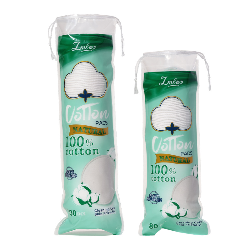 LMLTOP Cross-border all-English all-cotton makeup Cotton, round cotton thickened sandwich wet compress makeup remover cotton pads Item Picture