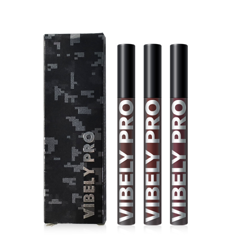 VIBELY Little Black Tube Water Light Mirror Lip Gloss Set, Non-stick cup, non-fading Glass Air Lip Gloss, Pouty lips Item Picture