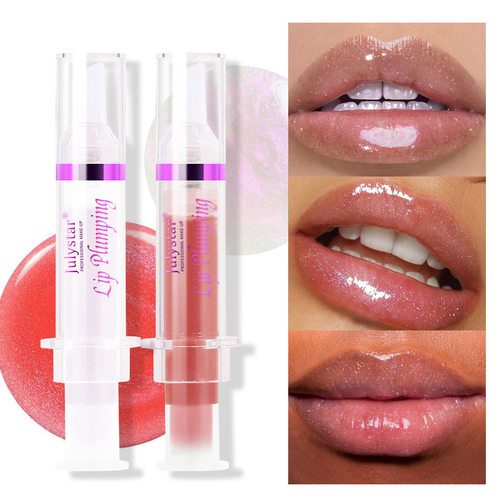 Julystar Pearl Lip Gloss Brightening Lip Gloss that is not easily stained with water, lustrous and pouty lip gloss full figure