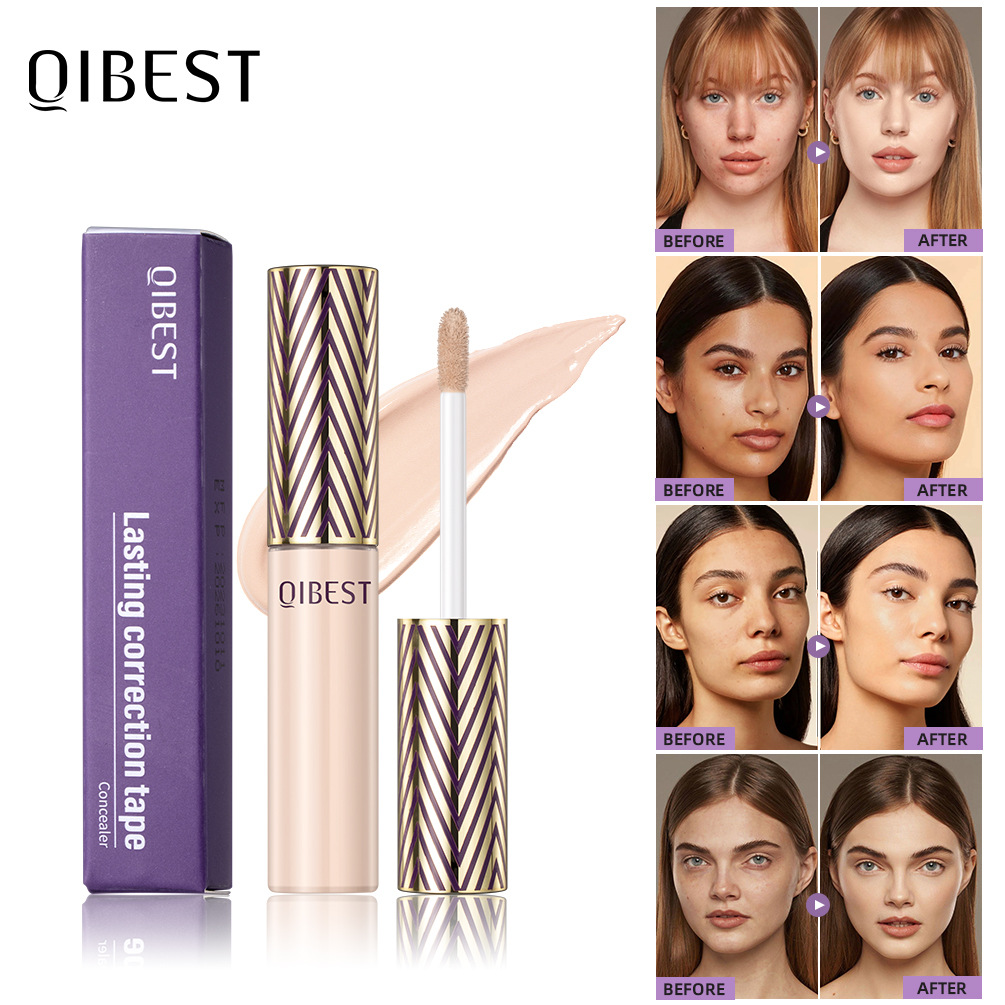 QIBEST Concealer is waterproof, sweat-proof, long-lasting, and does not easily smudge. It can cover pigmentation, acne marks, fade dark circles, and is a contouring liquid full figure
