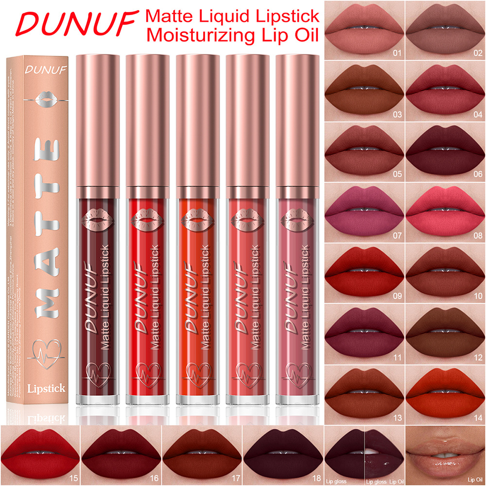 Check out DUNUF 18-color matte waterproof long-lasting lip gloss and lip oil! Disclaimer for links full figure