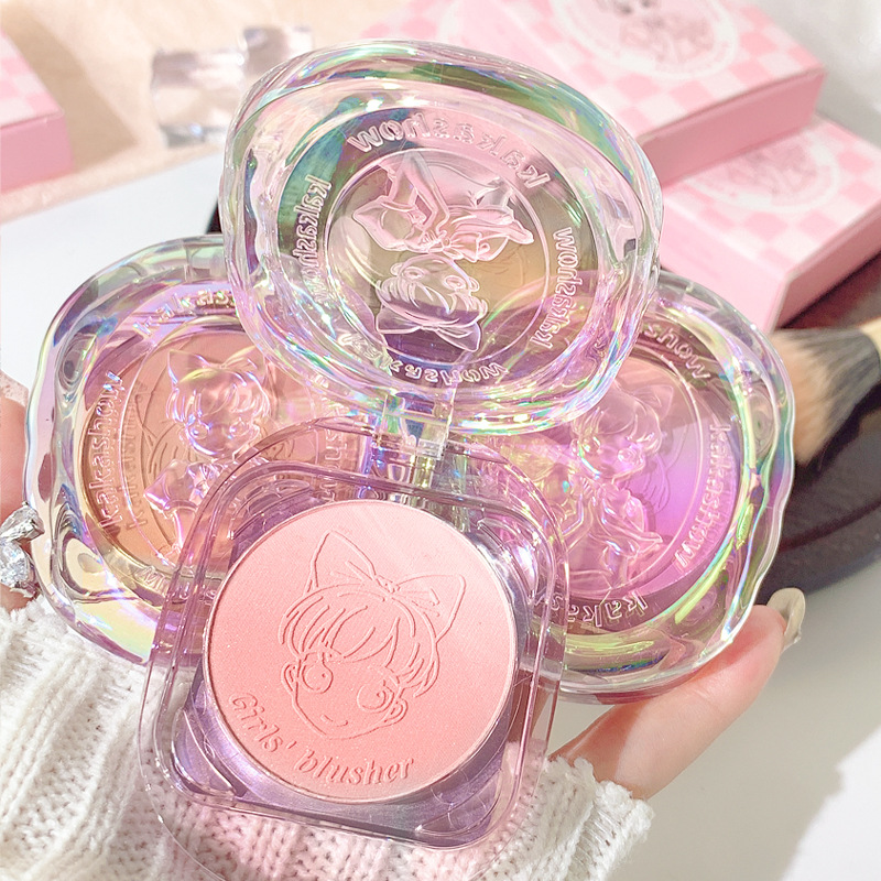 kakashow's "Girlish Heart" gradient blush matte blush blush blush blush blush set, purple for whitening, Fine sparkle, natural nude makeup and contouring Blush palette Application Scenario