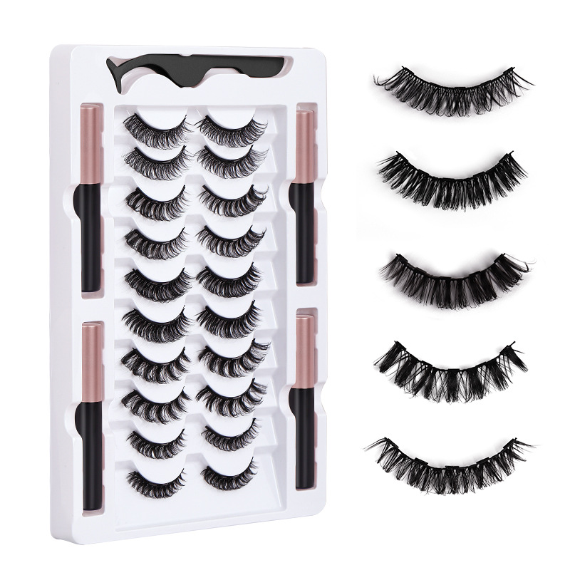 Cross-border best-selling Russian curly false eyelashes, new magnetic false eyelashes, thick and curly magnetic eyelashes from Europe and America Item Picture