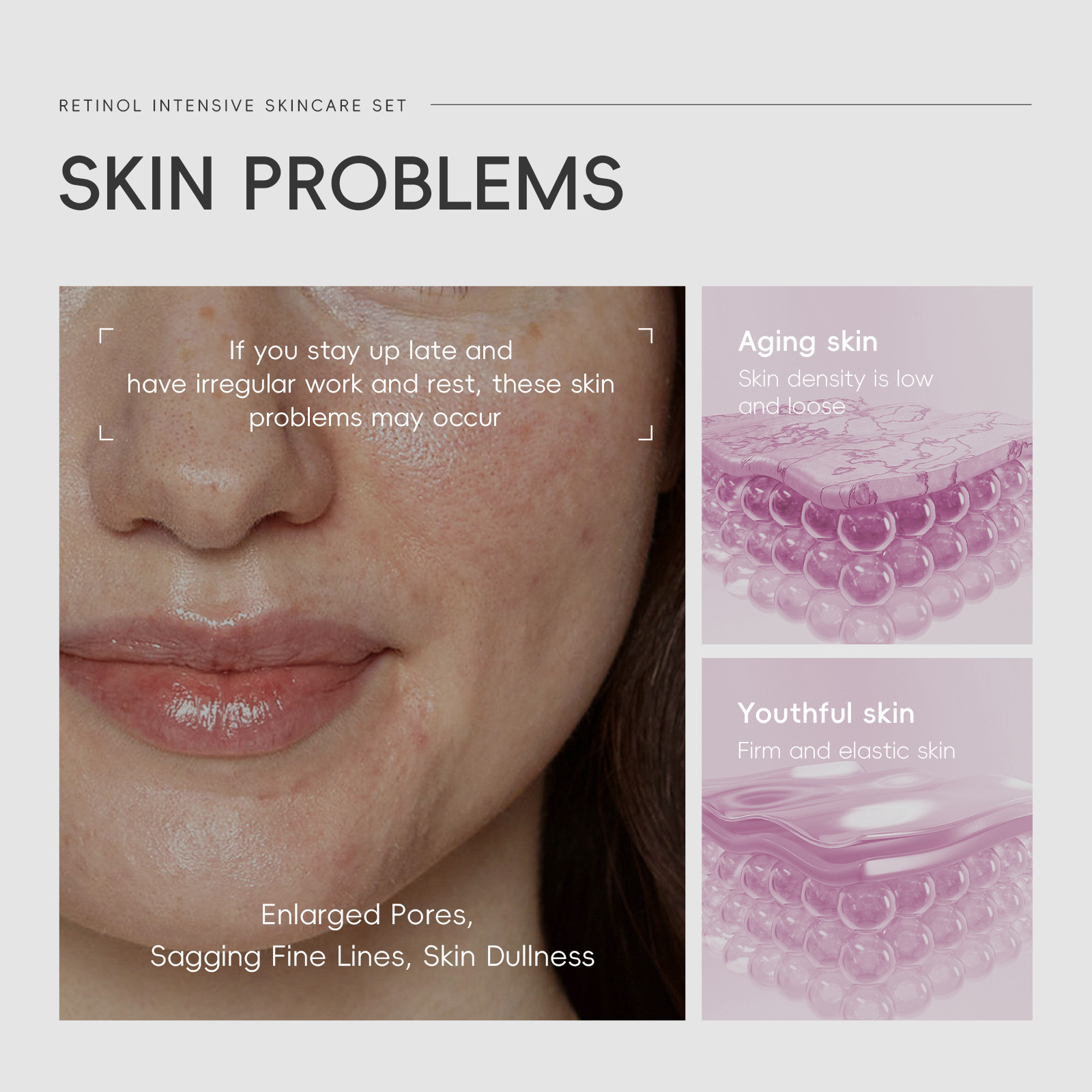 Cross-border QUIYUM Retinol Five-piece Set for Hydrating and moisturizing FDA skin care products is available for wholesale from the manufacturer Specification drawing
