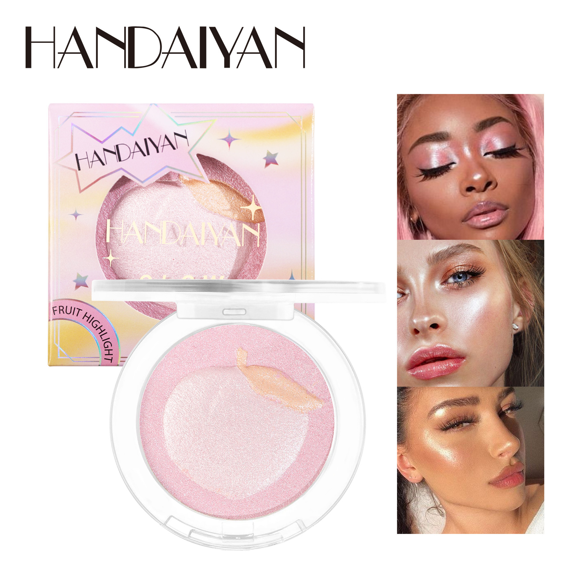 Cross-border High-gloss Powder Contouring and brightening Plate handaiyan Fruit Series Pearlescent Fine Glitter Makeup wholesale full figure