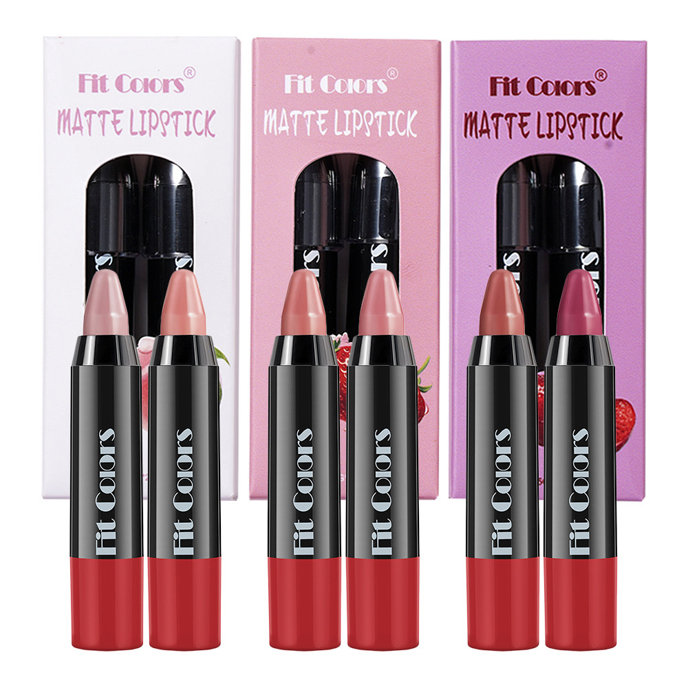Fit Colors Velvet Lipstick Pen Matte, Easy to color, crayon Lipstick Pen 2-piece set Item Picture
