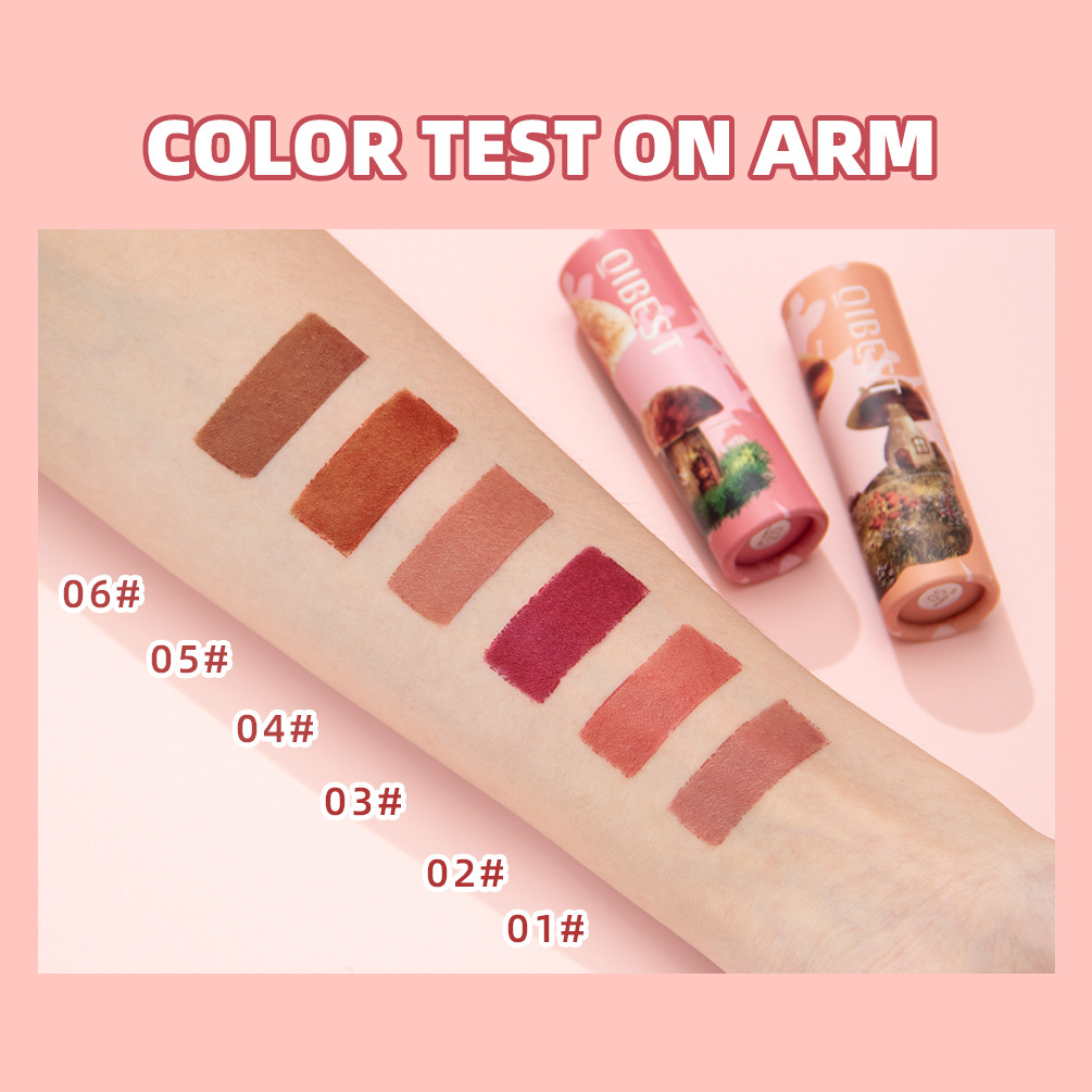 QIBEST Moisturizing matte new Color Lipstick has a velvety misty texture that is not easy to fade and lasts long. It is a cross-border nude color lipstick Application Scenario