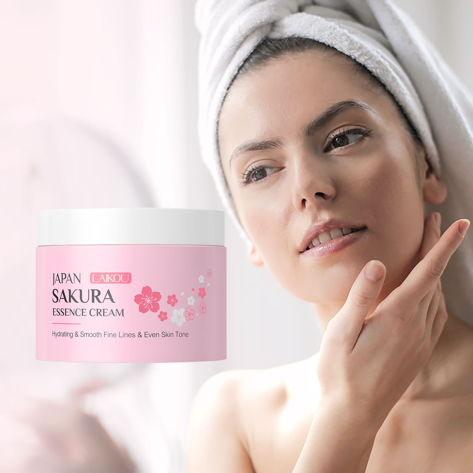 Cross-border new product Laikou Cherry Blossom Cream 50g Hydrating, Moisturizing and nourishing face cream manufacturer supply, one-piece consignment of skin care products full figure