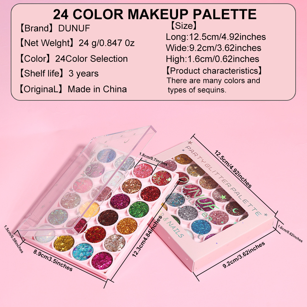 Check out the DUNUF 24-color gold onion powder eyeshadow palette! Link Disclaimer - For Foreign trade only Specification drawing