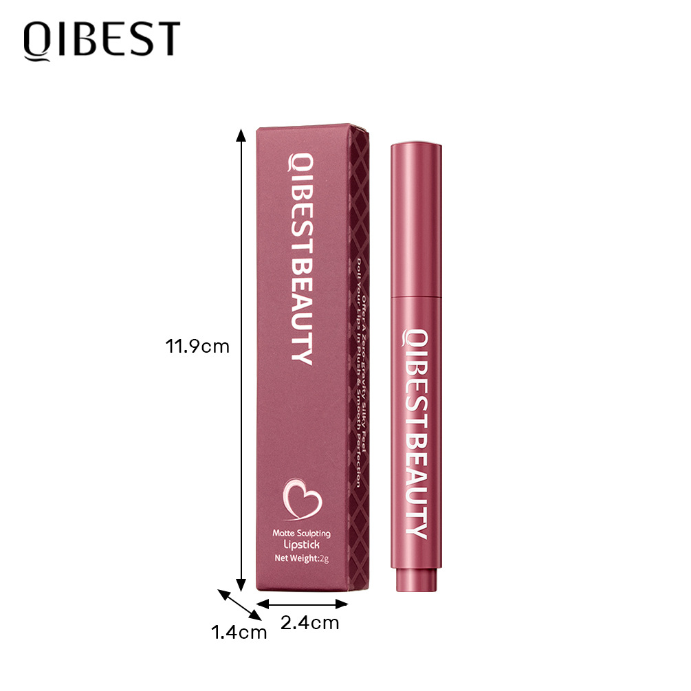 QIBEST Cross-border Smooth matte Lipstick is light, does not dry out and does not fade easily. It is a lipstick pen and makeup product in stock Item Picture