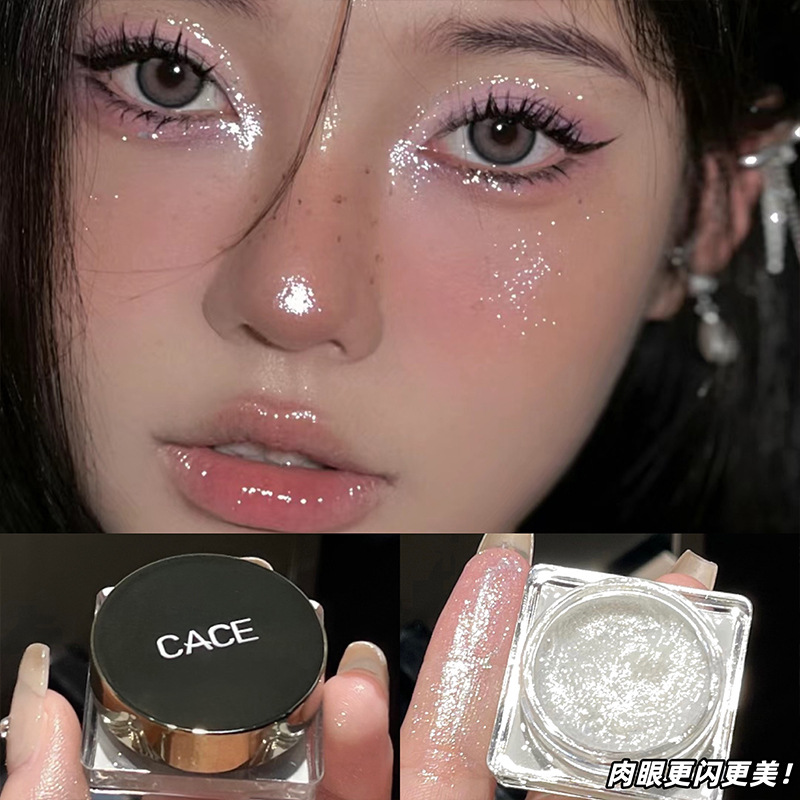CACE Sparkling Ice Diamond Eyeshadow Starlight Brightening High-gloss Eyeshadow Pearl Diamond Dot Facial Makeup wholesale Application Scenario