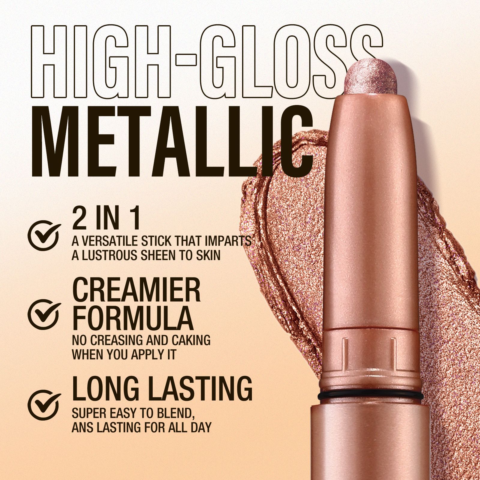 LANGMANN single eyeshadow stick: Pearlescent, matte, multi-color blending eyeshadow pen Specification drawing