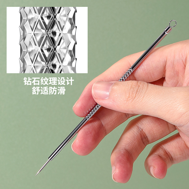 LMLTOP Acne Needle Set of Three, dual-head dual-purpose acne needle, Comedone needle, Blackhead Needle Tool SY556 details Picture