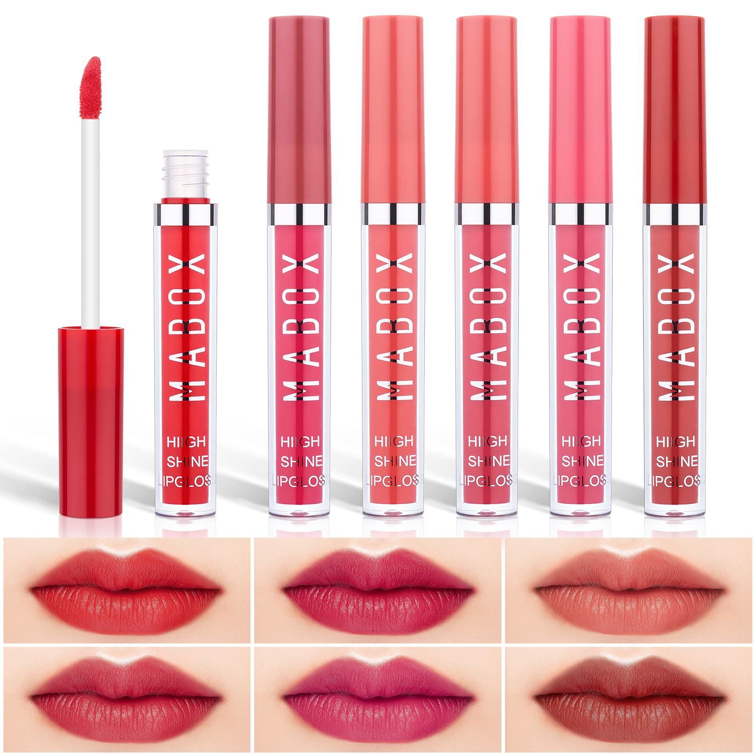 MABOX Velvet Liquid 6-lipstick set Matte non-stick Cup Lip gloss Lip gloss Lip Gloss Makeup wholesale full figure