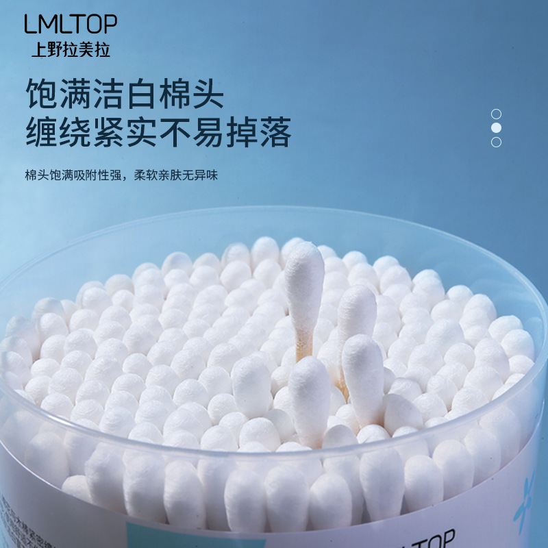 LMLTOP 200 cotton swabs box set, double-headed multi-purpose makeup cotton swabs for cleaning and makeup removal, wholesale A658 details Picture