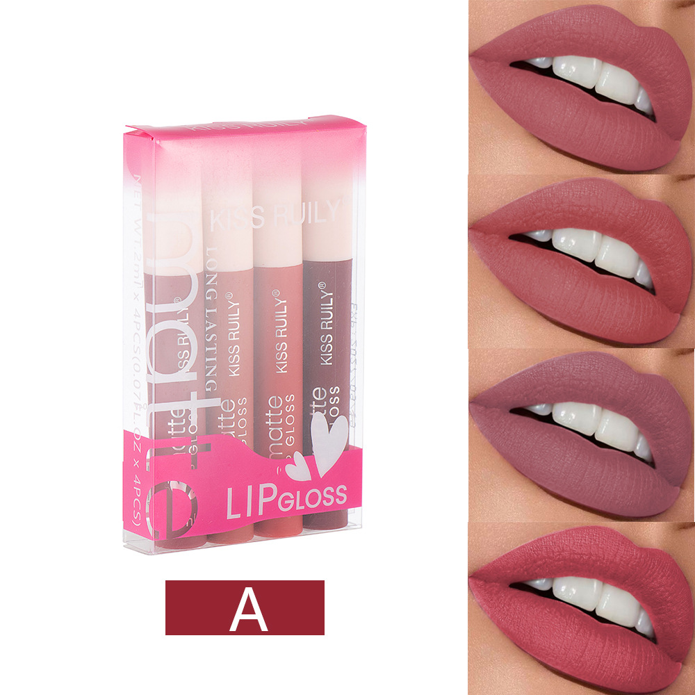 Cross-border Makeup 12-piece matte non-stick cup lip gloss set, European and American style liquid lipstick velvet waterproof lip gloss for export Specification drawing